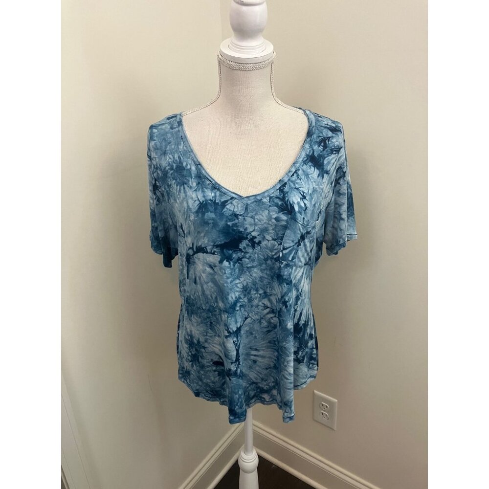 My Favorite Tee Blue Tie-Dye Short Sleeve Tee Shirt Size Large